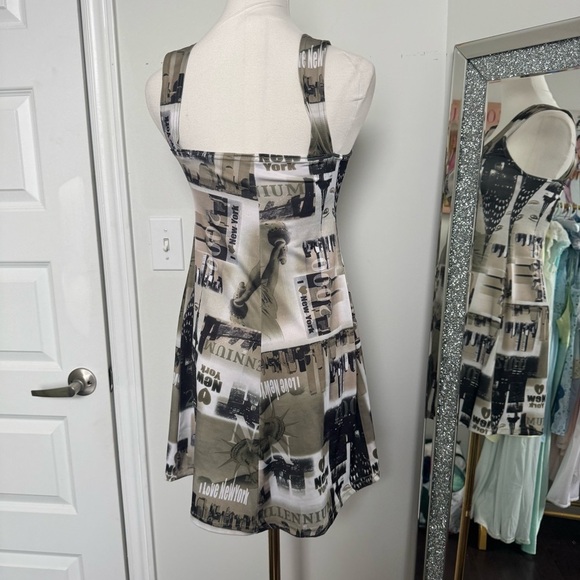 Vintage 90s New York Black and Gray miniWomen's Dress grunge fairy goth M - Picture 3 of 5